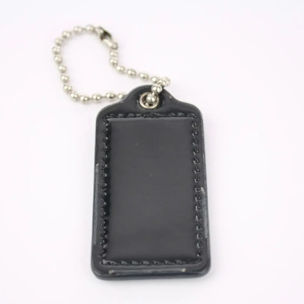 Coach Black Patent Leather Silver Chain Bag Charm